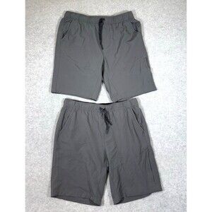 Lot of 2 Gerry Athletic Shorts Mens L Gray Lightweight Pockets Hiking Running